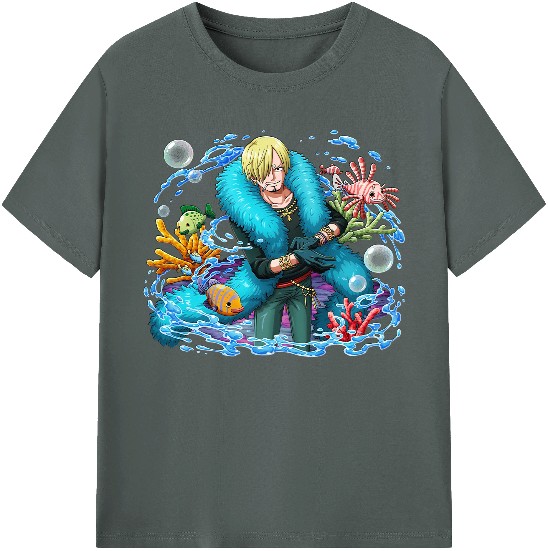 （画像用） ワンピース サンジ ONE PIECE Sanji 綿100％ メンズ半袖Tシャツ｜肌触りやわらか＆通気性